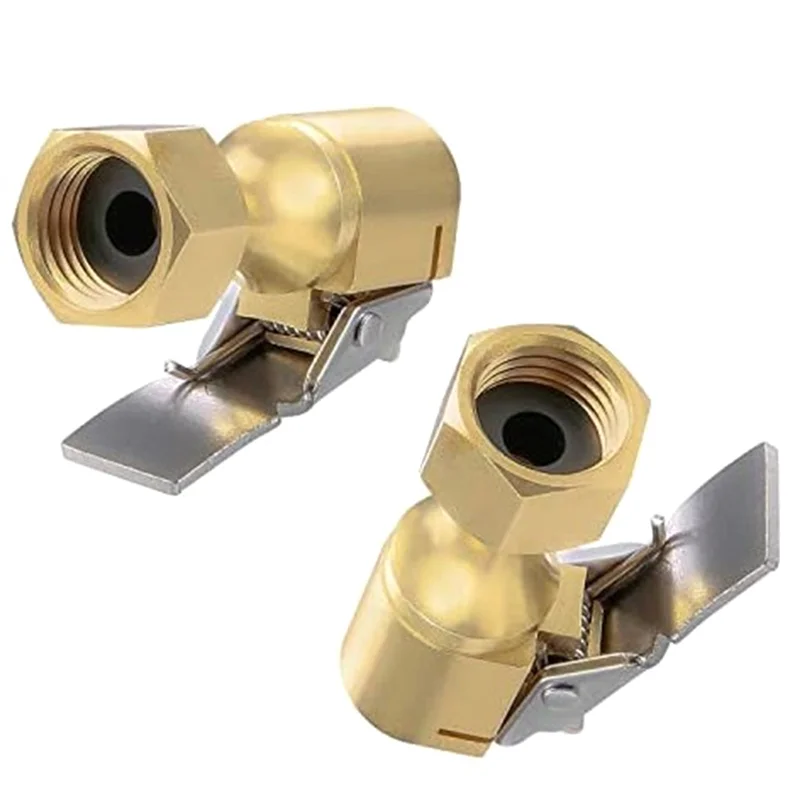 

A63K-6Pcs Air Chuck-Heavy Duty Closed Flow Lock On Tire Chuck With Clip For Inflator Gauge Compressor Accessories-Yellow