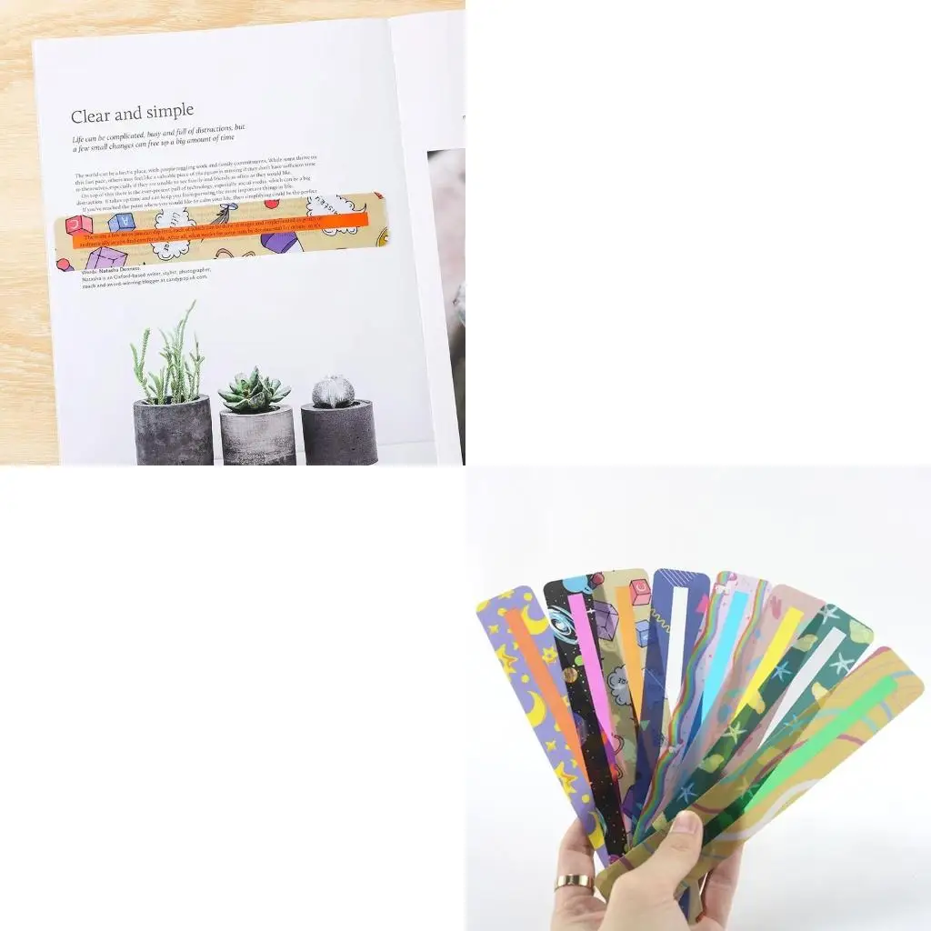 8Pcs Finger for Focus Highlighter for Kids Reading Guided Reading Strip Colorful Overlay ADHDs Tools Kindergarten Suppli