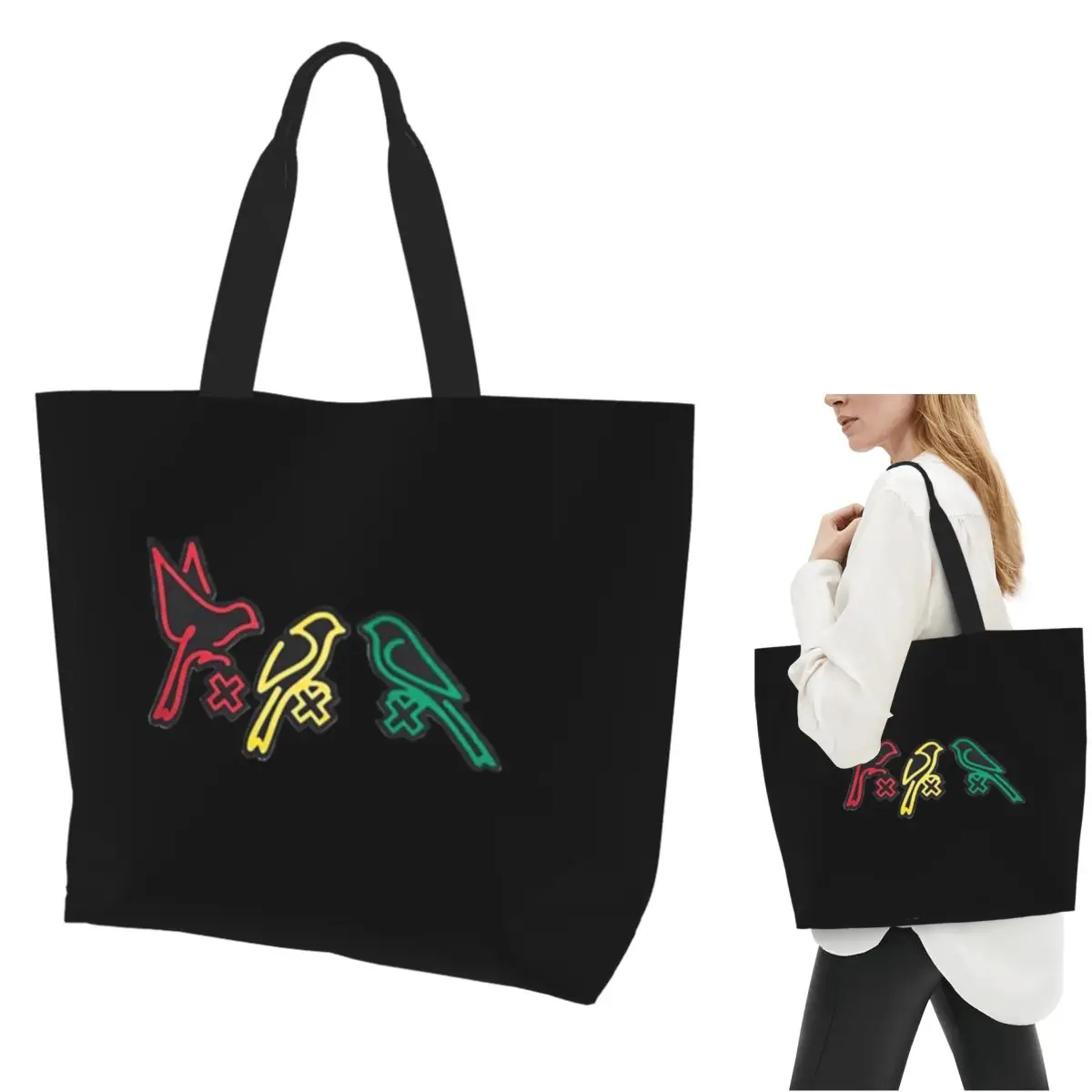 

Bob Marley Ajax Three Little Birds Floor Pillow Yuysnoofzil Shopping Tote Bag Canvas Shoulder Bags Shopper Grocery Handbag Women
