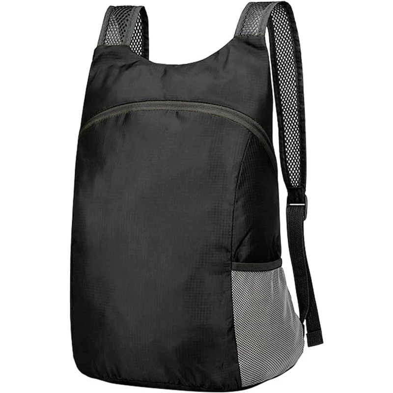 Sac à dos de camping hydrofuge pour hommes et femmes, sac à dos de randonnée, sacs à dos pliables pour voyage, plein air (noir