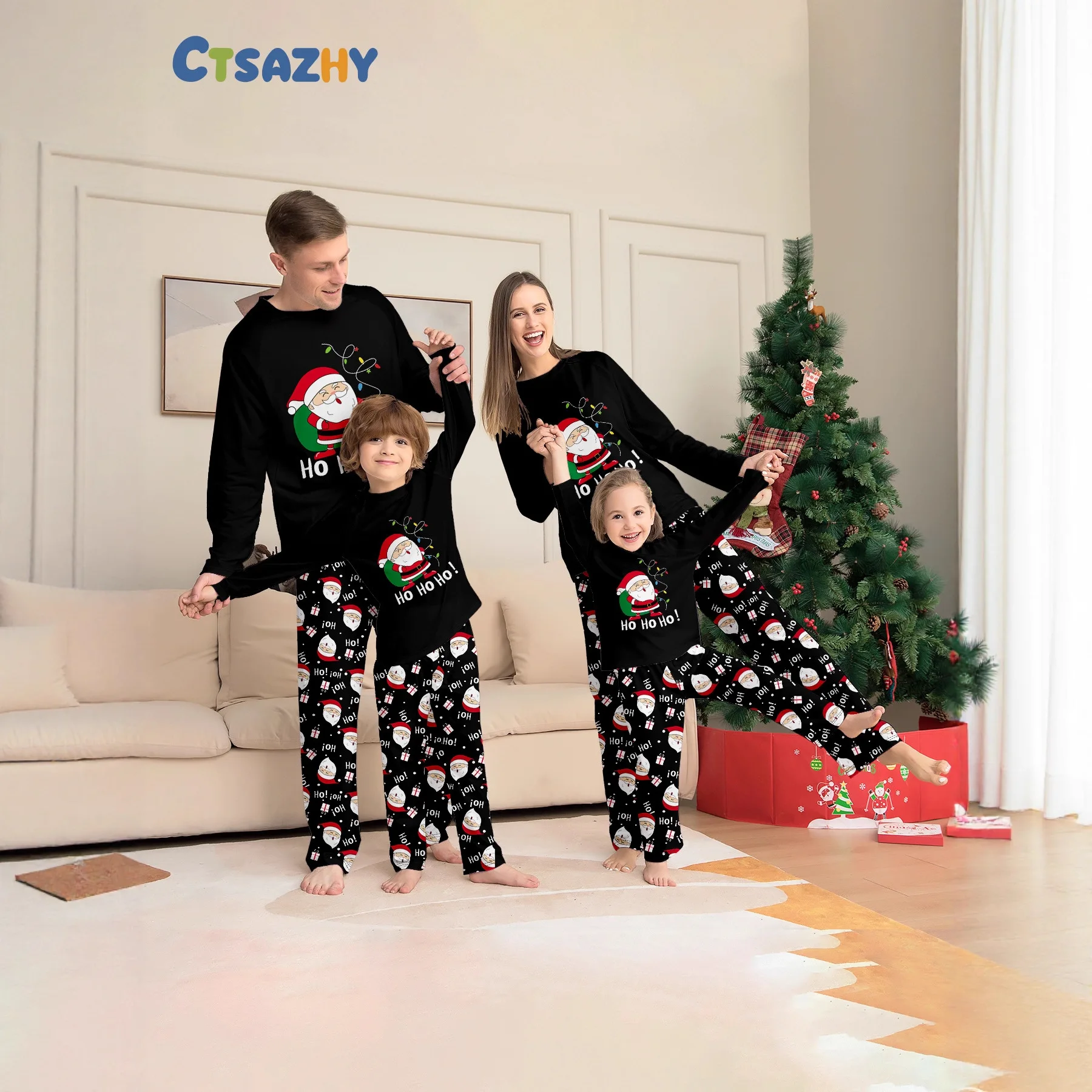 Christmas Family Matching Outfits Pajamas Family Look Clothing Sets 2 Pieces Suit Father Mother Kids Baby Xmas Sleepwear Pyjamas