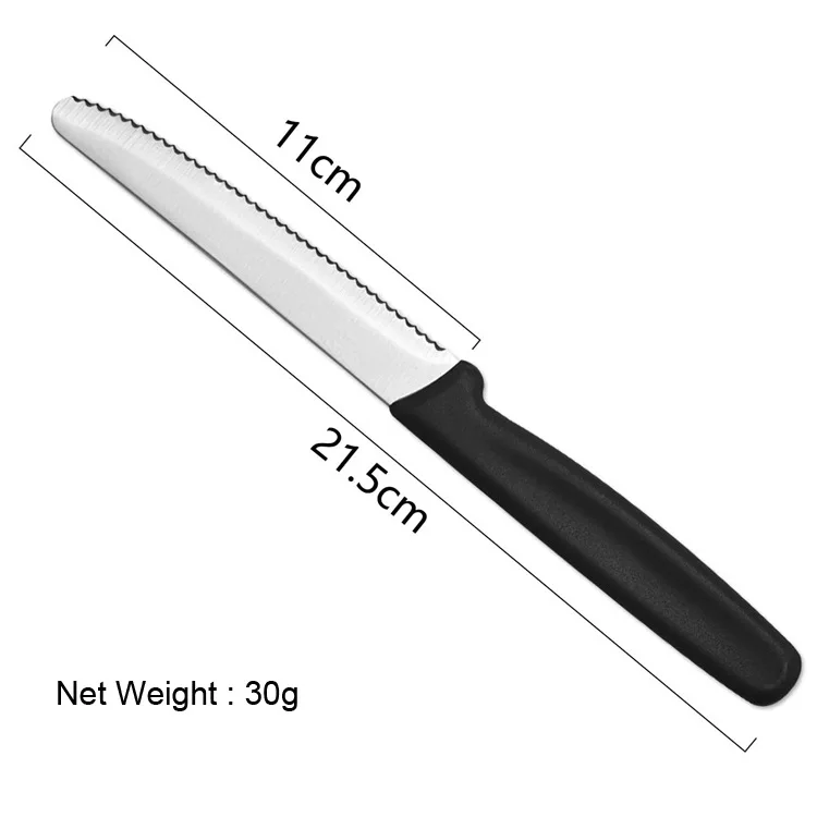 Steak Knives Set of 4/6/8 Stainless Steel Serrated Round Tip Fruit And Vegetable Paring Baking Toast Serrated Bread Knives