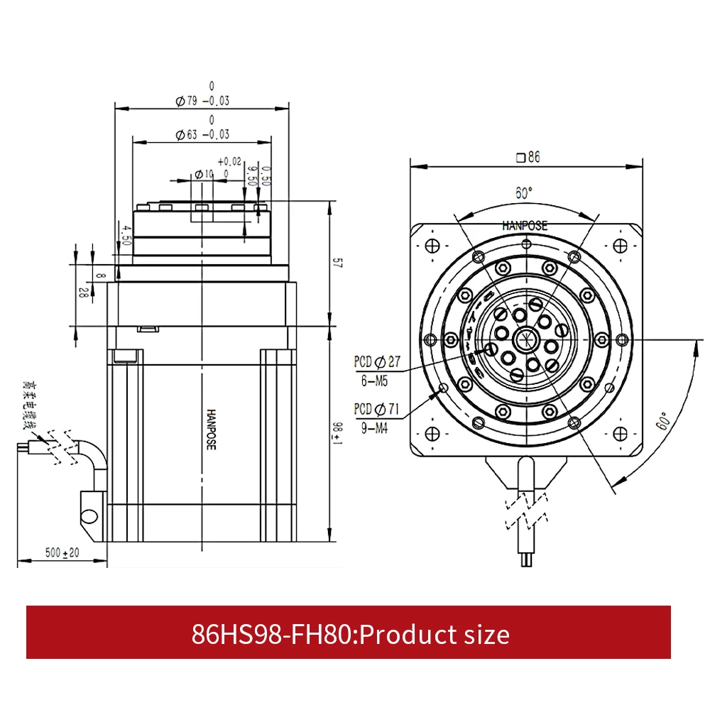 NWMA34 IG86 Harmonic Drive Integrated High-Precision Geared Motor for Robot Joints, Closed-Loop Drive Integration.