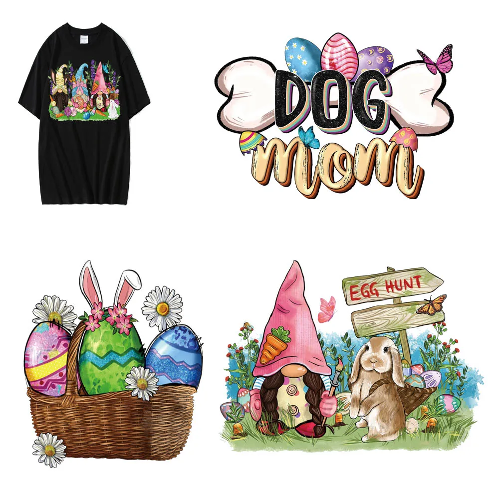 

Iron-On Sticker For Clothes Bag DIY Easter Color Heat transfer Pretty DTF Stickers T-Shirt Hoodie Patch Waterproof