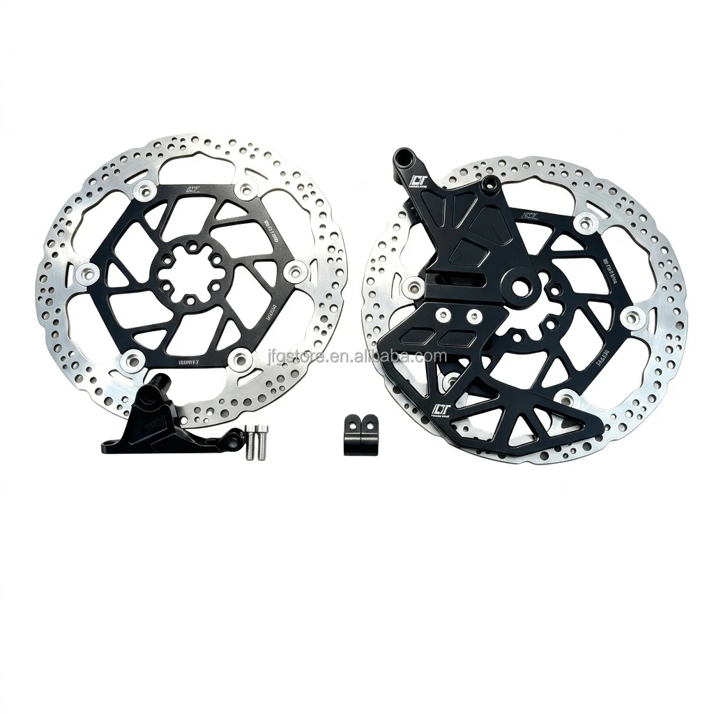 JFG Surron Light Bee Front Rear Floating Brake Rotor Set With Mounting Brackets Compatible Ultra Bee Brake Caliper Parts
