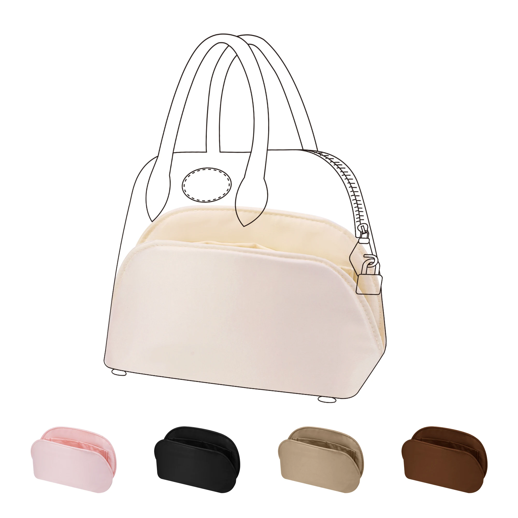 DGAZ Silk Purse Organizer Insert Fits Bolide-1923mini/25/30/27/31/35,Silky Smooth Bag Organizer，Luxury Handbag & Tote Shaper