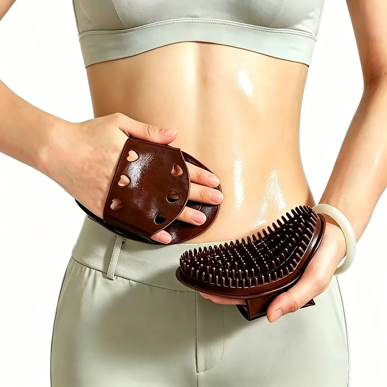 Elastic Rubber Chakra Massage Brush, No‑Battery Manual Full‑Body Meridian Massager, Essential Oil Gua‑Sha Beauty Tool