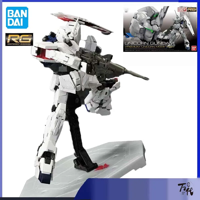 Bandai Gundam Model Kit Anime RG 1/144 RX-0 UNICORN Firstprint Action Figures Gunpla Genuine Action Toy Figure Toys for Children