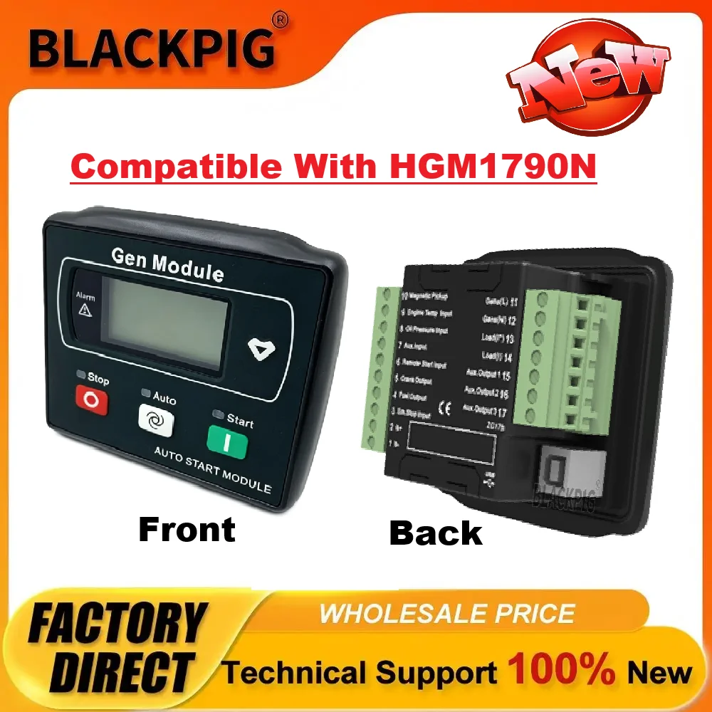 Compatible 1790N Generator Controller Auto Start Stop Control Module With USB Port Repalce SmartGen HGM1790N For Single Genset
