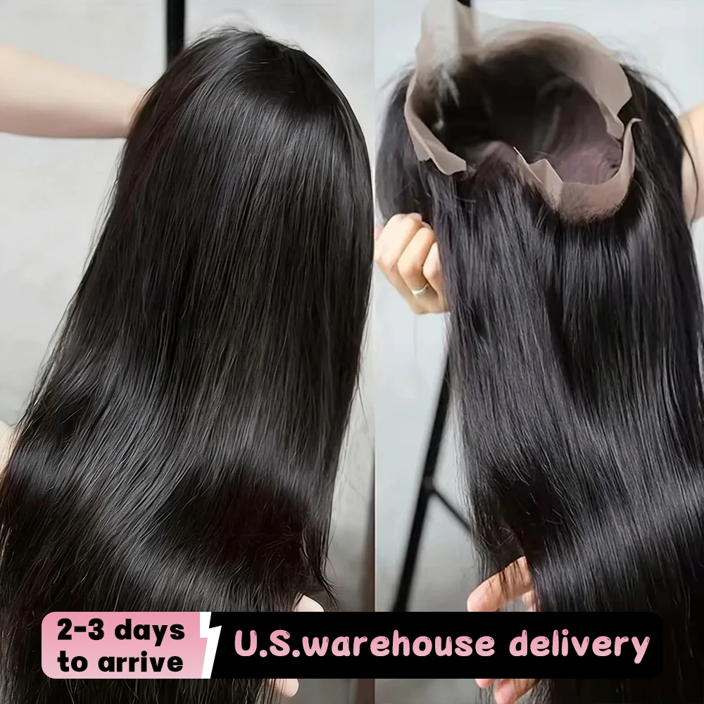

30 40 Inch Bone Straight 13x6 HD Lace Frontal Wigs Remy 100% Human Hair 13x4 Lace Front Pre Plucked Glueless Closure Wig