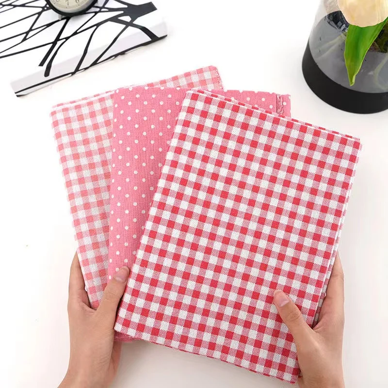 Pink Plaid Girls Heart Tablecloth Cotton Linen Table Cloth Home Decor Rectangle Ladies Desk Mat Ins Student Dorm Supplies Fabric