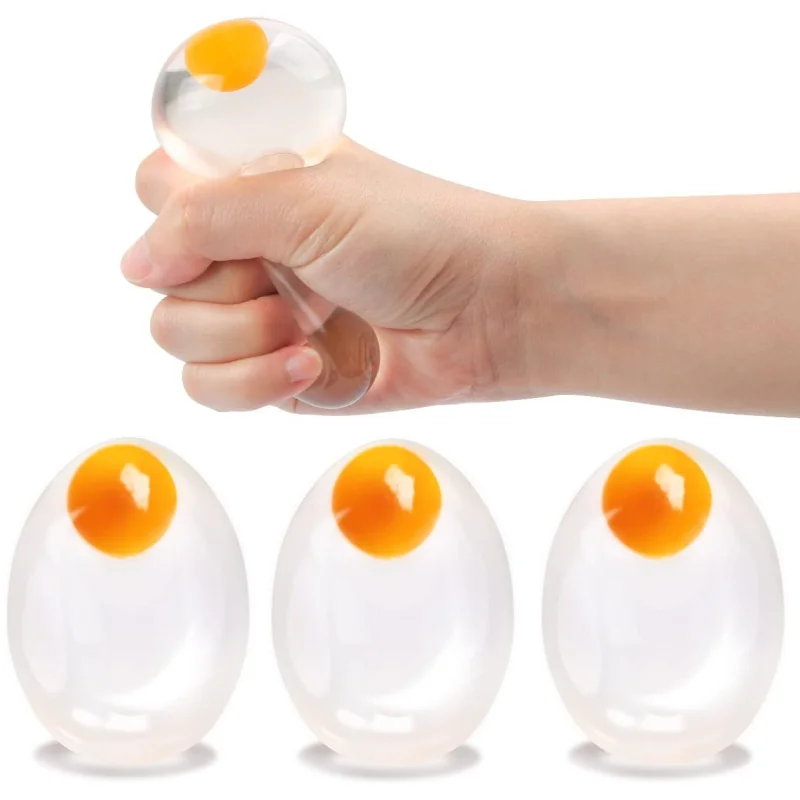 

Funky Egg Squishy Ball Clear Squeeze Splat Ball Easter Basket Fillers Squishies Fun Toy Anxiety Reducer for Kids Adults