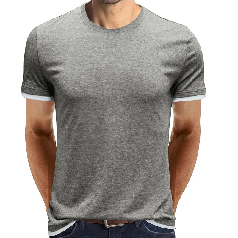 Mode-Design Slim Fit Solide T-Shirts Männlichen Tops Tees Kurzarm T Shirt Für Männer 2023 Sommer Männer T-shirt Rundhals MY687