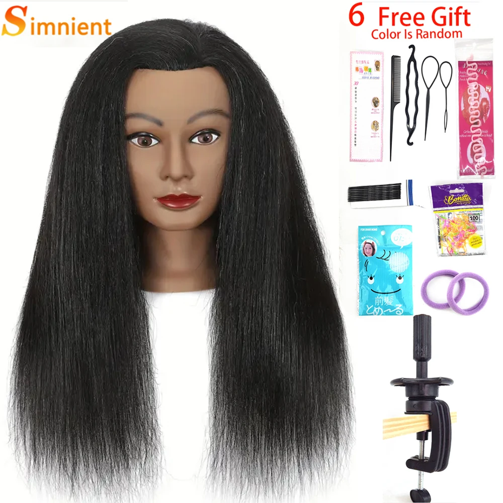 Afro-Mannequin-Köpfe zum Flechten von Maniquí-Haarpuppen, echtes menschliches Training, Friseurmodell, natürliches Damen-Friseurset, Perücken – Detail 10