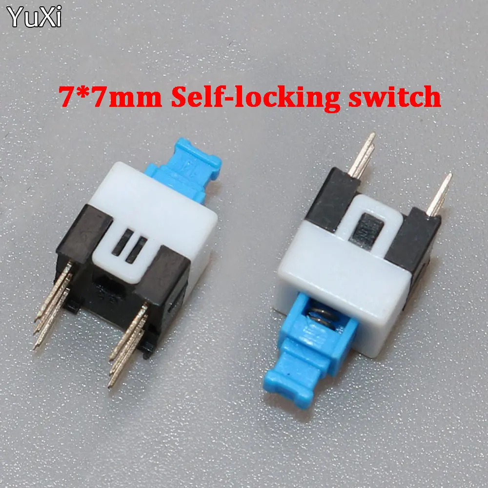 1-10Pcs 7*7mm Self Locking Push Tactile Power Micro Switch Kit 6 Pin Button Switches 7x7mm Self-locking switch