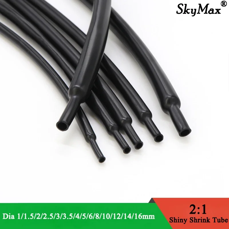 

1mm~16mm Diameter 2:1 Flexible Shiny Heat Shrink Tube Soft Elastic Cable Sleeve Professional Audio Earphone Line Wire Wrap Cover