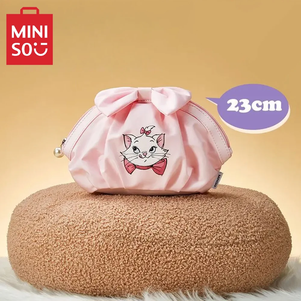 MINISO-Sac de Rangement de Cosmétiques Disney, Marie Cat, Dessin Animé Mignon, Sacs de Maquillage pour Bol, Voyage, Portable, Grande Capacité