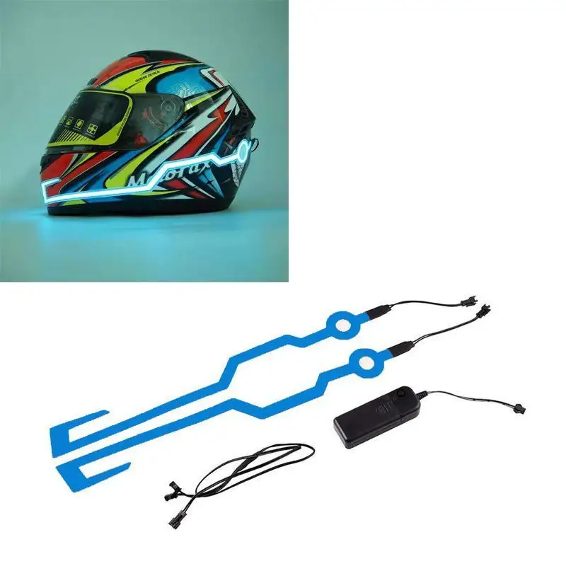Easy To Use 1set Led Motorcycle Helmet Light Self-adhesive Reflective Luminous Sticker Strip Modified Waterproof Acsessories