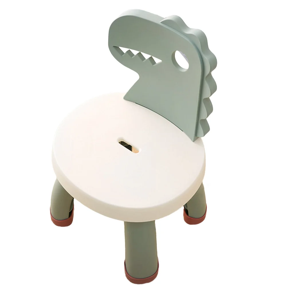 Children Chair Toddler Back Cartoon Dinosaur Kids Stool Portable Step Closet Safe Rounded Corners PP PVC Material Lightweight