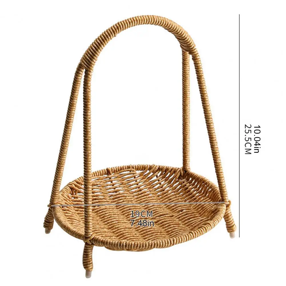 Plastic Dry Fruit Tray Dry Fruit Plate Multi-layer Rattan Serving Stand for Cookies Cupcakes Pastries Round Wooden for Fruits