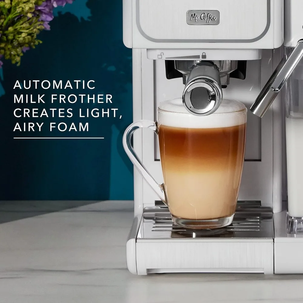 Espresso, Cappuccino und Latte Maker mit einfacher Espresso (ese) Pod-Kompatibilität-weiß