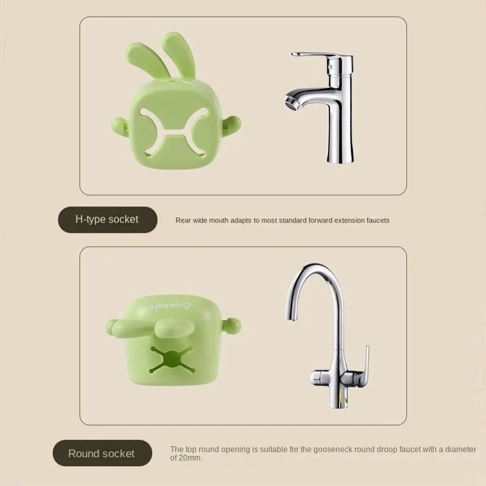 New Rabbit Shape Faucet Extender Hand Washing Universal Water Nozzle Guide Sink Cute Cartoon Water Faucet Extension Bathroom