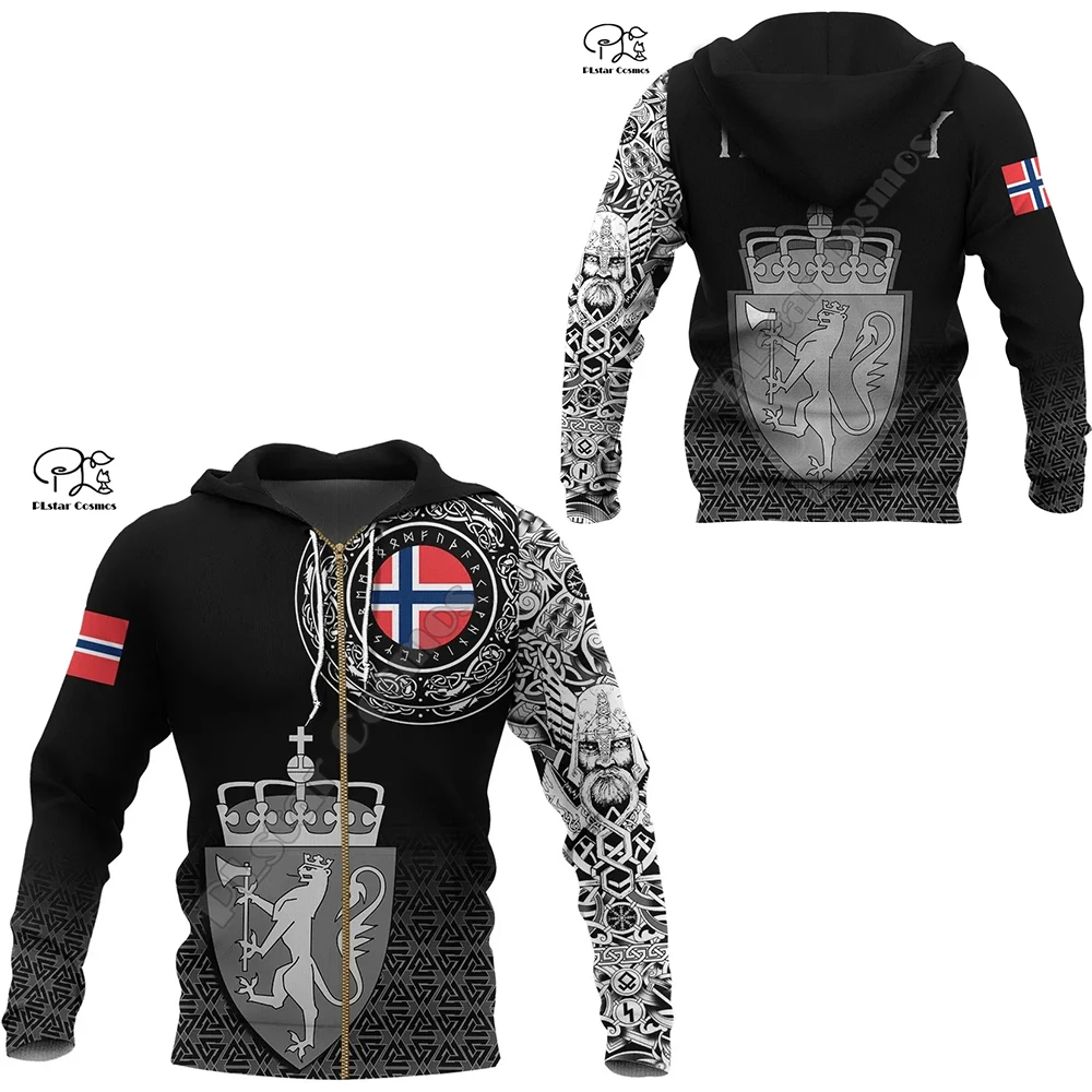 NewFashion Country Flag Norway Norge Tattoo Vintage Tracksuit Streetwear 3DPrint Harajuku Pullover Casual Funny Jacket Hoodies G