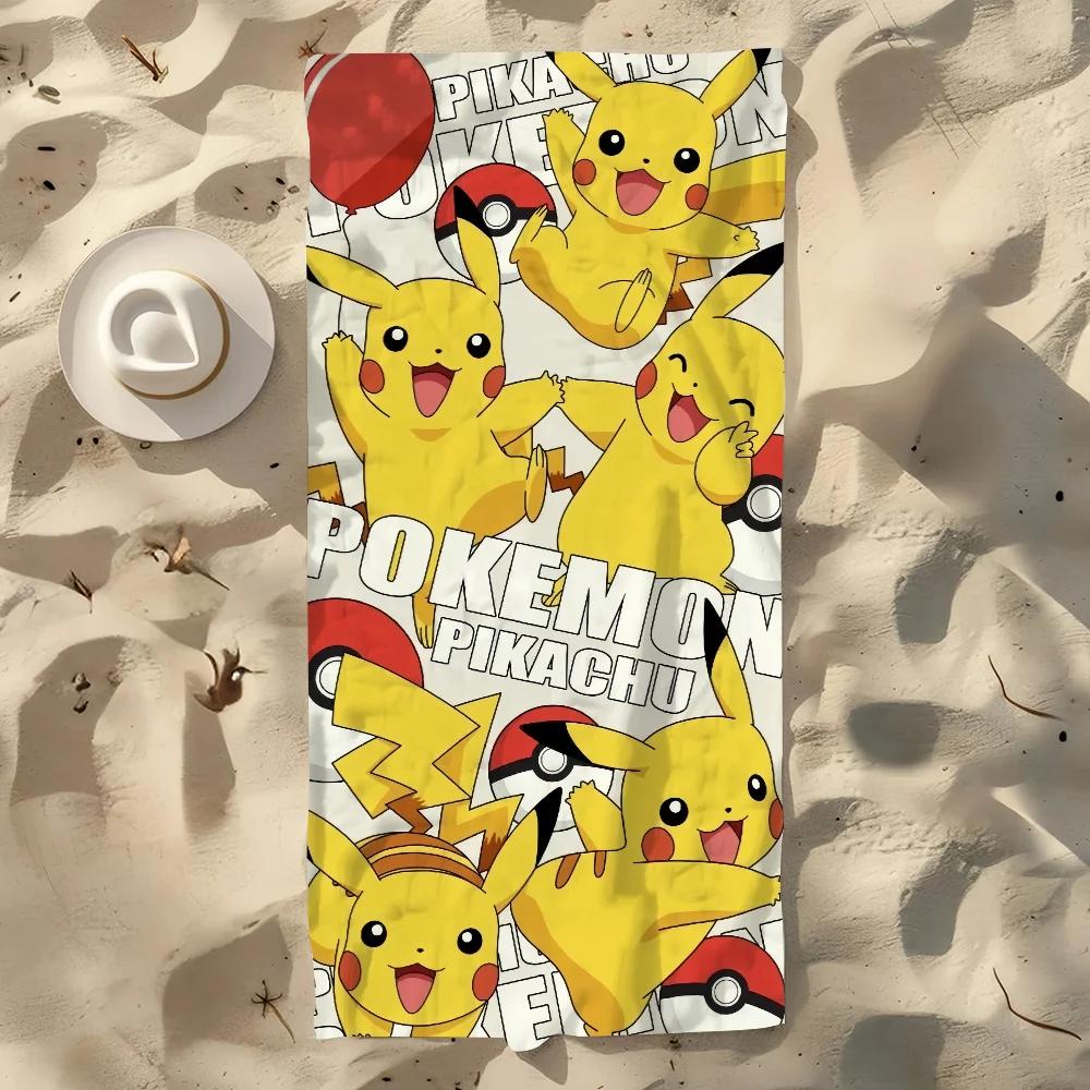Towel Cool Cartoon P-Pikachus-S Cute For Travel Gym Shower Camping Quick Dry Sports Large Beach Towels Soft Pool Gift