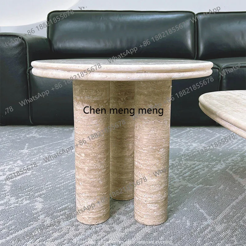 Mesa de centro de travertino Natural Wabi Sand Wind, combinación francesa Retro, sala de estar, mesa de centro para el hogar, Simple