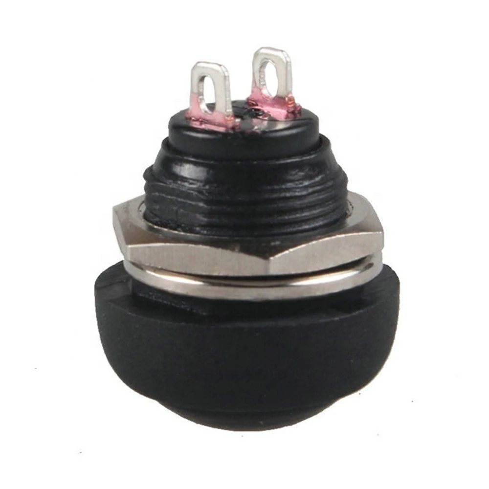 6Pcs PBS-33B 2Pin,Waterproof Mini Round Push Button Switch,Since The Reset Non-Locking Buttons,12mm 3A 250V AC,Copper Feet