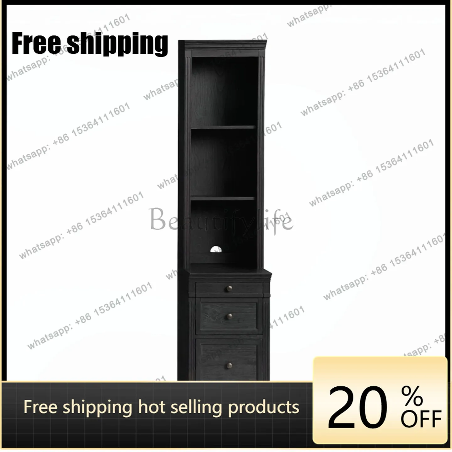 hot  French Vintage Locker Bedroom Storage Dining Room Shelf Premium Side CabinetFactory Direct
