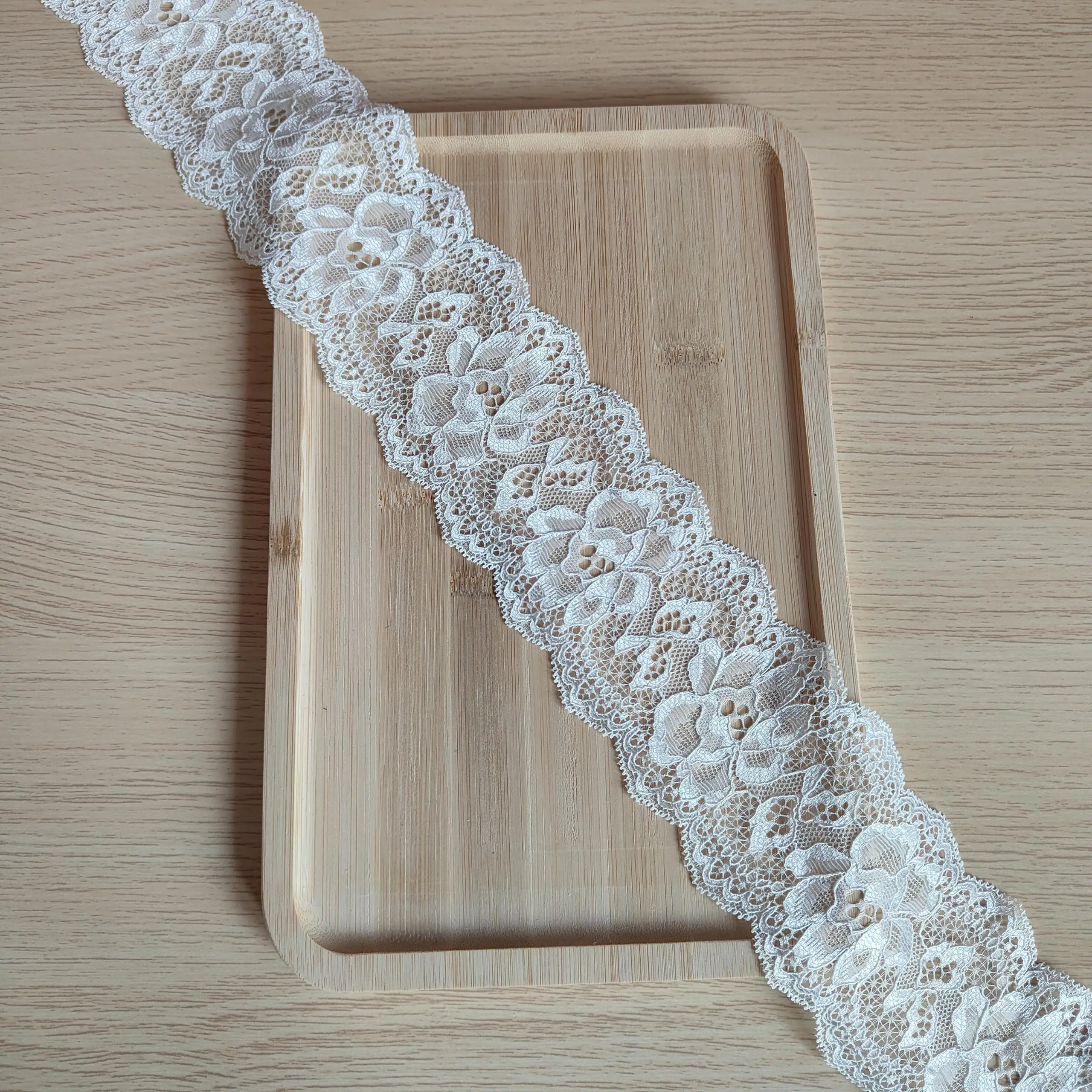 S2330-2 21-2 8cm white lace trim for underwear, Pressed Lace Clothes Sskirt Underwear Sewing Accessories