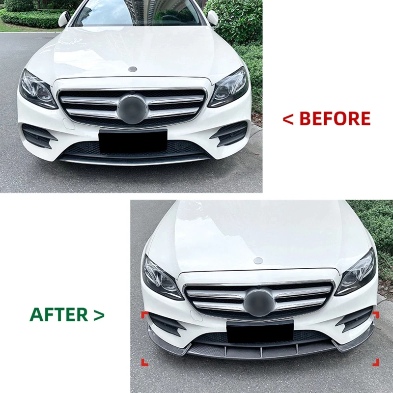 Glänzend schwarze Frontstoßstangenspoilerlippe für Mercedes Benz E-Klasse W213 E260 E300 E43 E200 E220 E63 AMG 2016–2020 Bodykits Tuning – Detail 2