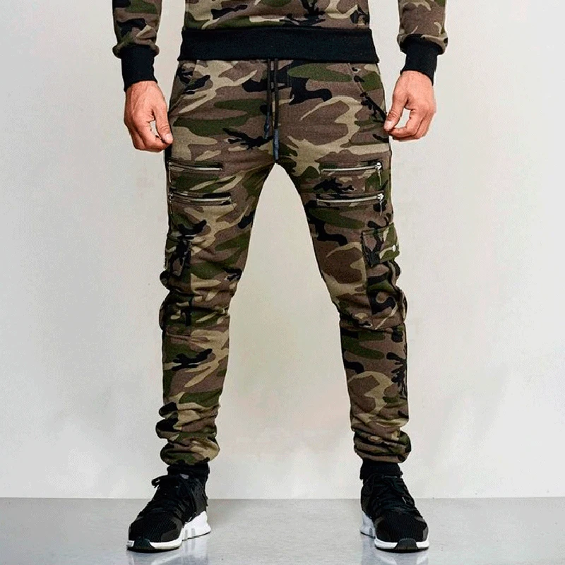 Homens Soltos Camuflagem Harem Joggers, Calças Lápis, Calças Cargo Confortáveis, Outono, Novo, M-5X, 2022