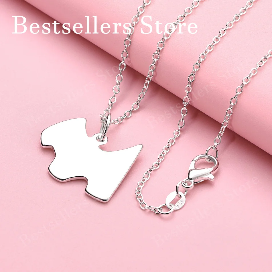 

925 sterling silver 16-30 inch cute little dog pendant necklace, women's accessories, fashionable wedding jewelry
