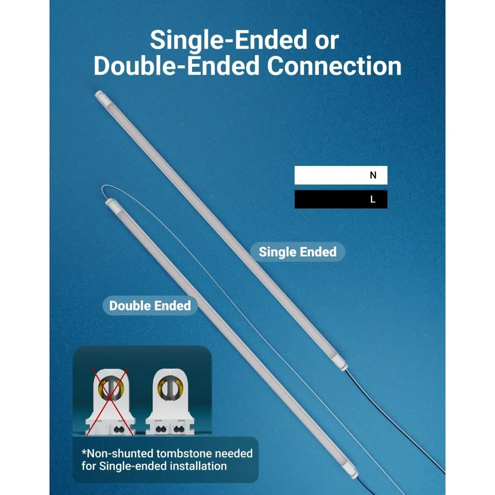 Sunco 10 sztuk świetlówek LED T8, 120 cm z funkcją bypassu statecznika, zamiennik świetlówki 120 cm, 2200 lumenów, 18 watów, światło dzienne 5000K