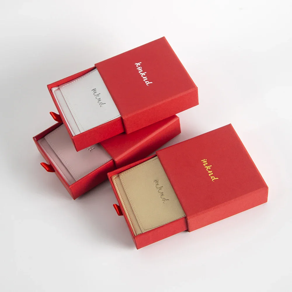 

Custom Logo Jewelry Packaging Set White Sliding Drawer Gift Box PU Leather Envelope Dust Bag Necklace Display Wedding Retail