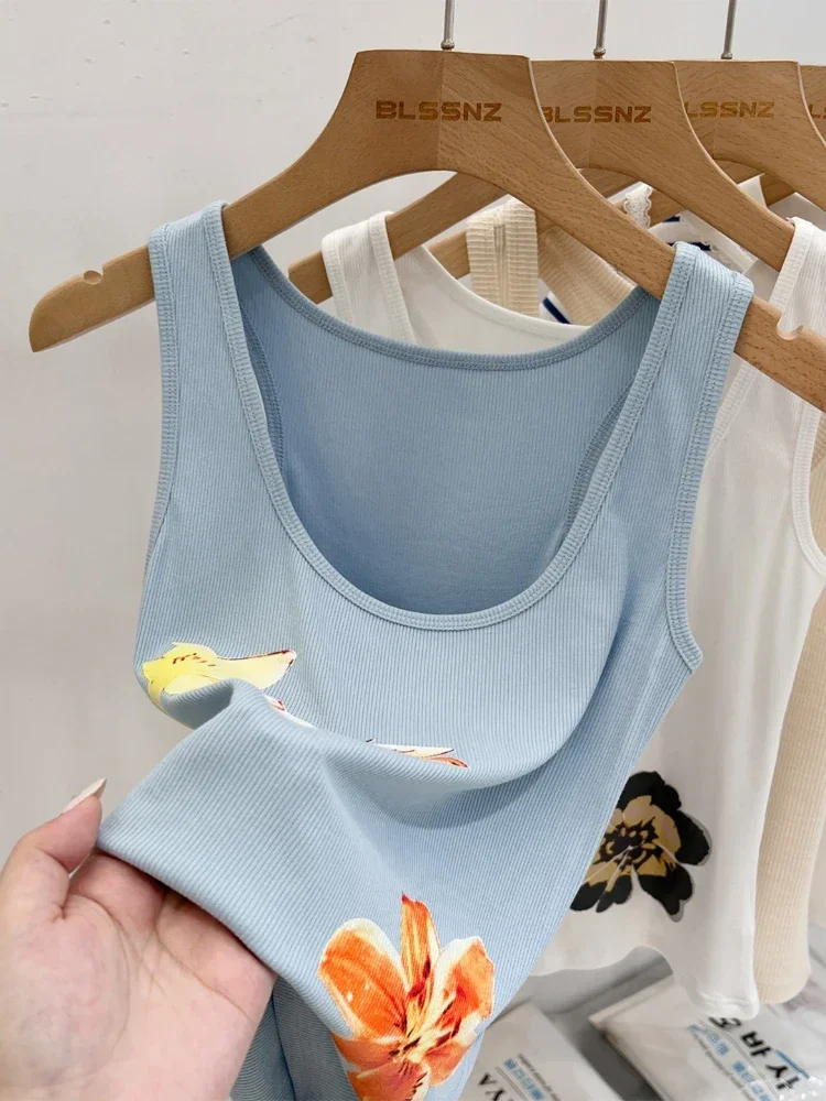 

Женские топы без рукавов с принтом Y2k, топы на бретелях, летние топы Spicy Girl, повседневные тонкие майки, женский топ, универсальная уличная одежда в стиле ретро