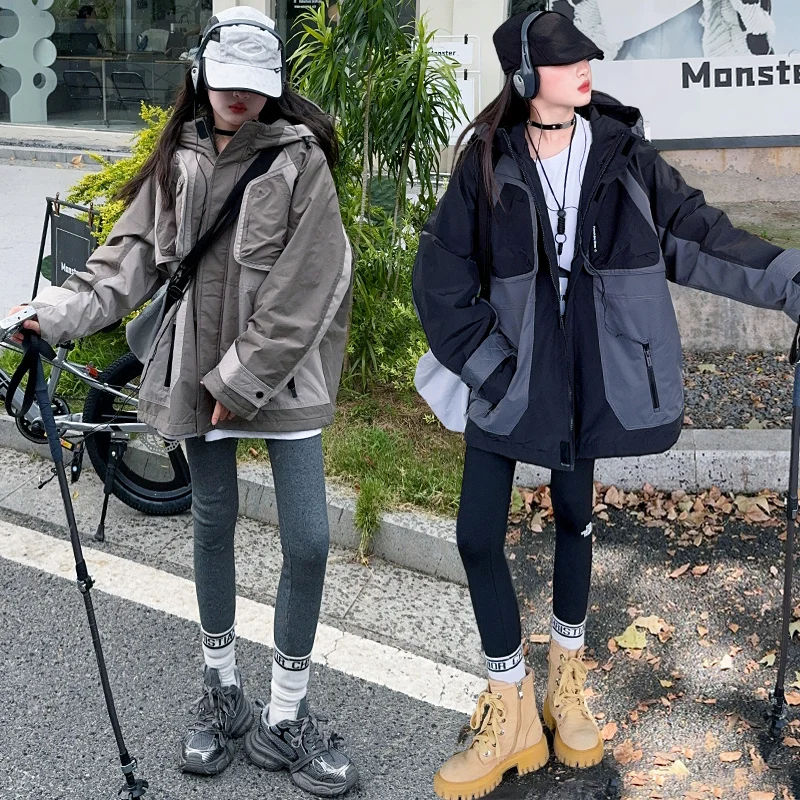 

2025 winter children's waterproof and padded jacket for boys thick sports jacket for girls climbing cotton jacket for girls tops