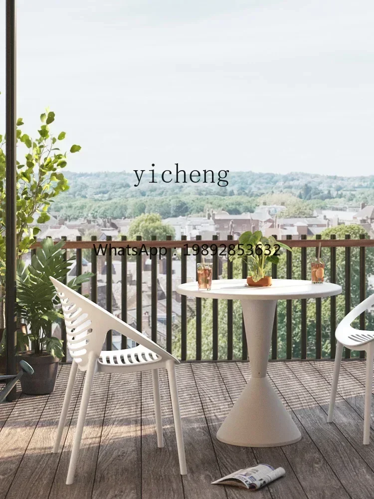 LYY Lawn Chair Modern Minimalist Negotiation Swimming Pool Stacked Courtyard Outdoor Plastic Chair