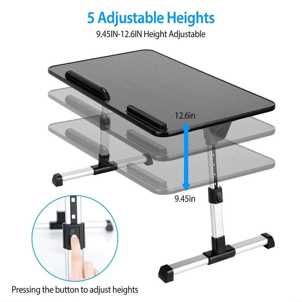 1 Pc Foldable Laptop Stand Height Angle Adjust Notebook Bed Desk Breakfast Reading Table L Size