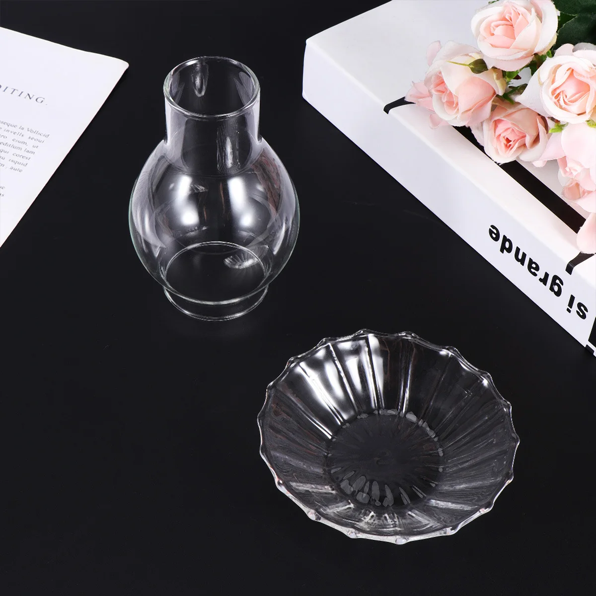 قطعة واحدة من حامل الزجاج الشفاف، تصميم حديث وبسيط لمدخل غرفة النوم، سهل التنظيف والاستخدام، إضافة جمال ساحر