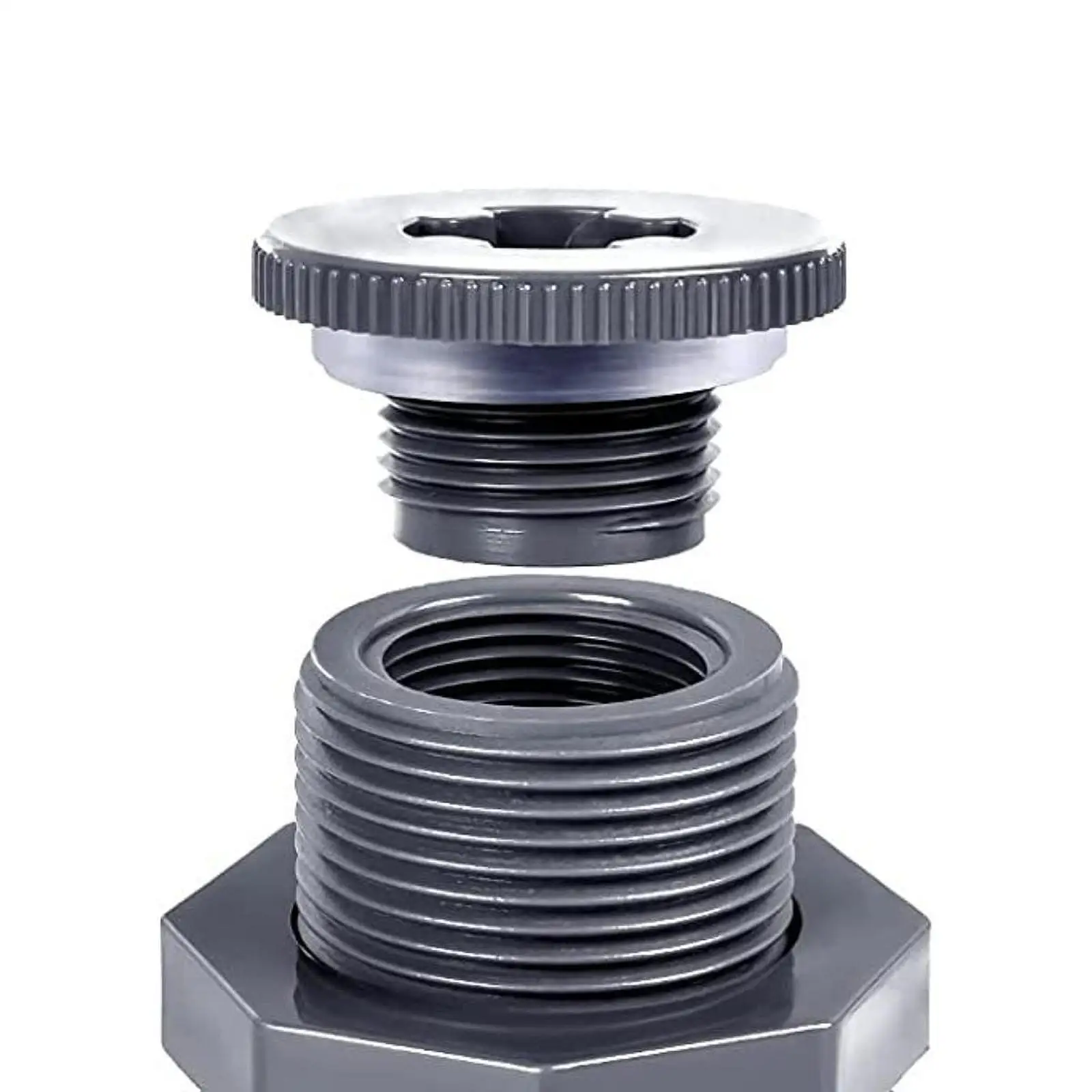 Bulkhead Water Tank Connector 3/4 Inch with Silicone Seal Gasket Pipe Fitting for Garden Hose
