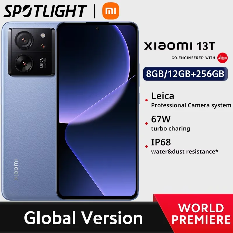 [Wereldpremière] Xiaomi 13T Global Version 50MP Leica Camera 144Hz AMOLED Display MTK Afmeting 8200-Ultra 67W opladen IP68