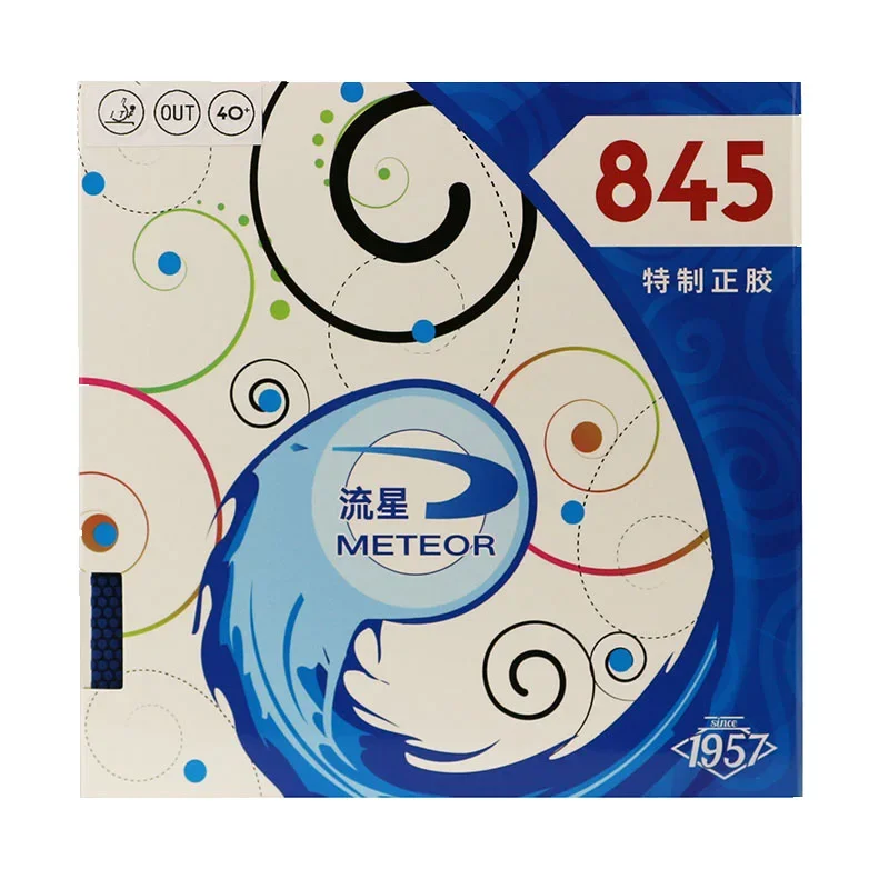 Original METEOR 845 Pips-out Tischtennis-Gummiplatte, schneller Angriff, kurze Pips, Offensive Ping-Pong, blauer Gummi, weißer Schwamm, ITTF – Detail 1