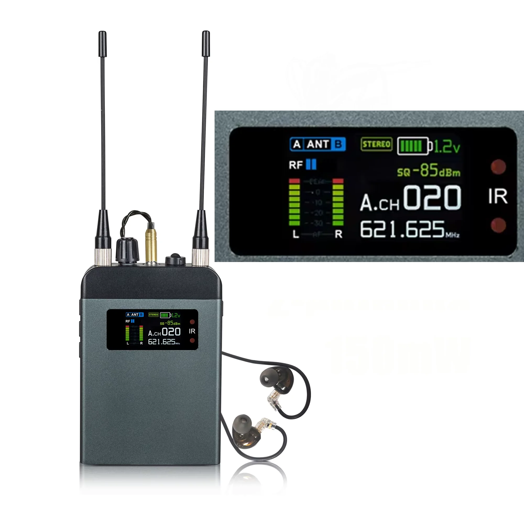 Leicozic 1PC Receiver For PM20 PM10 Mono / Stereo Wireless In Ear Monitoring System500/600Mhz Metal Left/Right Panning High End