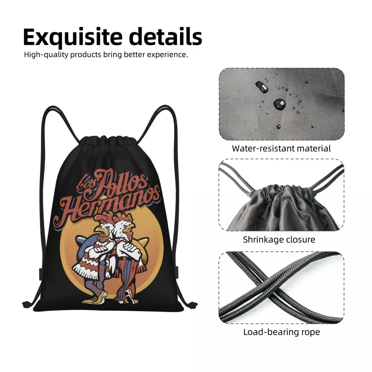 Funny Breaking Bad Drawstring Bags Men Women Foldable Sports Gym Sackpack Los Pollos Hermanos Training Backpacks