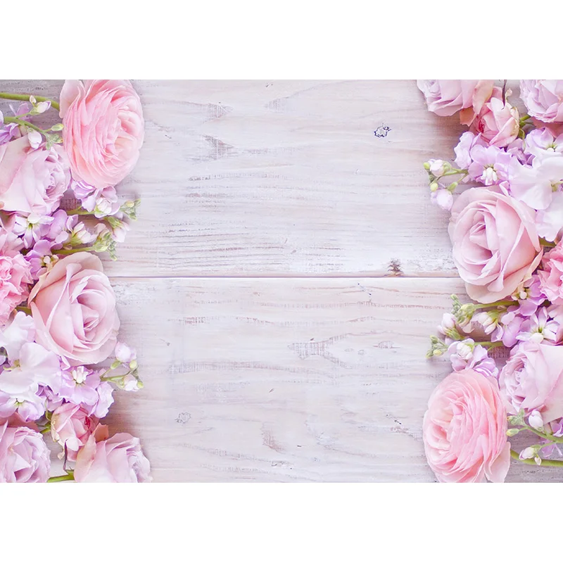 SHENGYONGBAO Art Fabric Photography Backdrops Props Flower  Wooden floor  Photo Studio Background  ZLDT-20