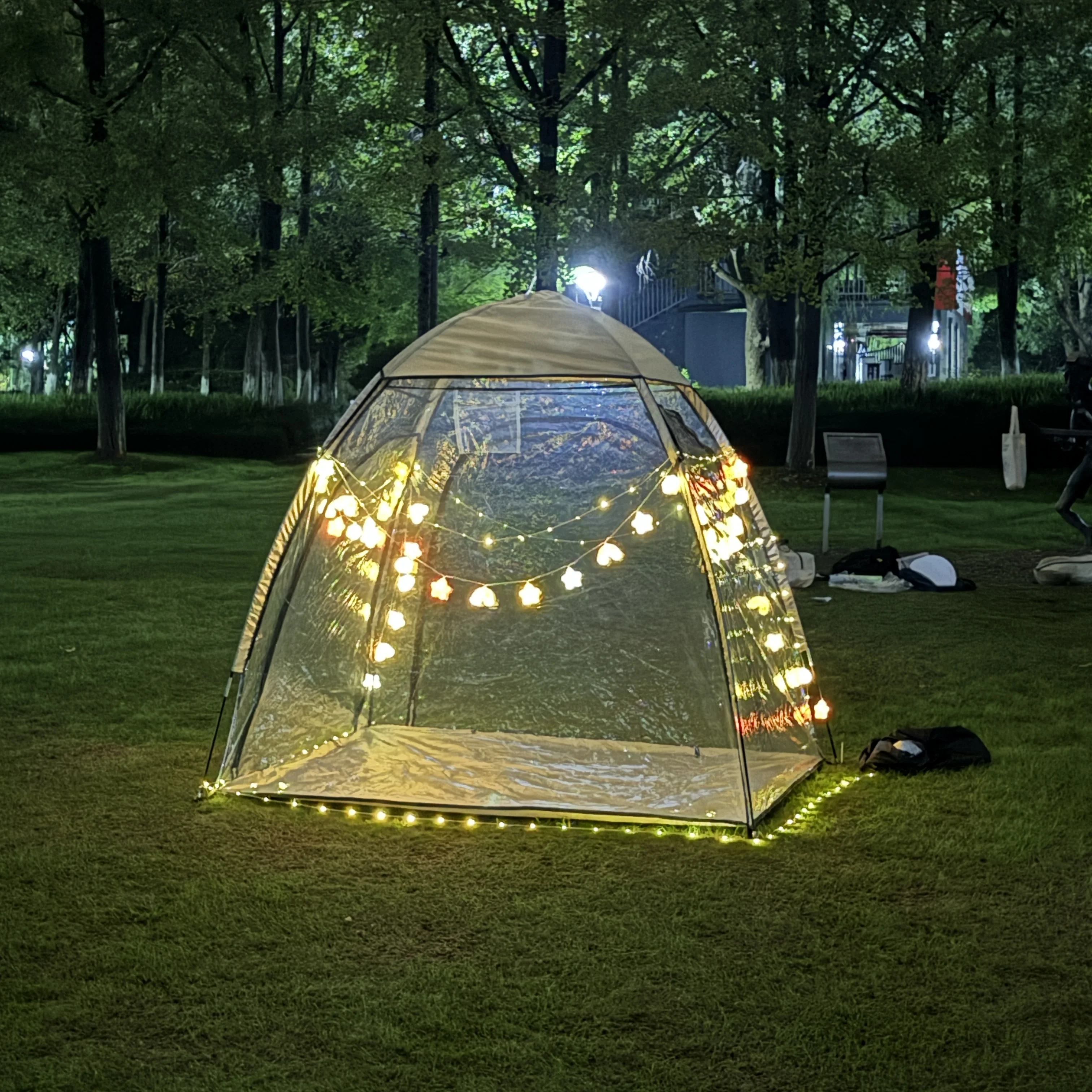 

Winter Camping Transparent Tent with Small Night Lights, all weather sport tent, cold weather tents for camping, windproof tent