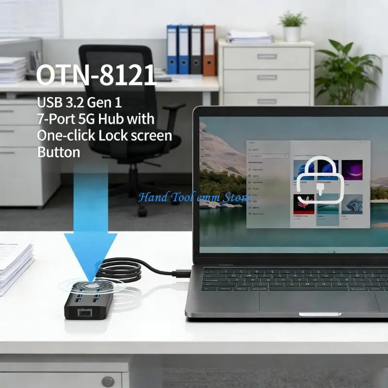

H37F 7 in 1 USB Adapter Dock USB3.0 Splitter With Quick Lock Functionality And 7 Port